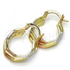 Oro Laminado Small Hoop, Gold Filled Style Diamond Cutting Finish, Tricolor, 02.102.0052.20