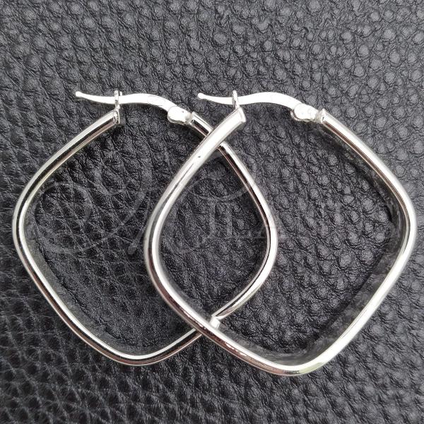 Sterling Silver Medium Hoop, Diamond Cutting Finish, Silver Finish, 02.389.0136.40