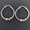 Sterling Silver Medium Hoop, Ball Design, Polished, Silver Finish, 02.399.0022.25