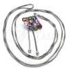 Rhodium Plated Pendant Necklace, with Multicolor Cubic Zirconia, Polished, Rhodium Finish, 04.313.0002.1.40