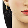 Oro Laminado Stud Earring, Gold Filled Style Chunky Design, Polished, Golden Finish, 02.163.0232