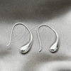 Sterling Silver Dangle Earring, Teardrop Design, Polished, Silver Finish, 02.393.0019