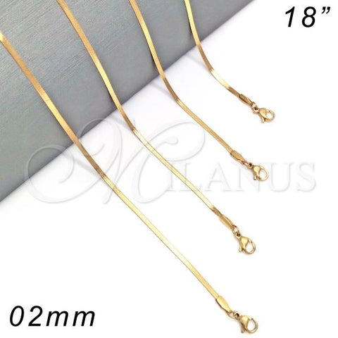 Stainless Steel Basic Necklace, Polished, Golden Finish, 04.238.0017.1.18