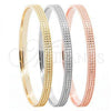 Gold Plated Trio Bangle, Diamond Cutting Finish, Tricolor, 03.53.0002.06 (06 MM Thickness, Size 6 - 2.75 Diameter)