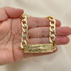 Oro Laminado Fancy Bracelet, Gold Filled Style San Judas Design, Polished, Golden Finish, 03.380.0111.09