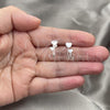 Sterling Silver Stud Earring, Heart Design, Polished, Silver Finish, 02.399.0064