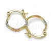 Oro Laminado Small Hoop, Gold Filled Style Polished, Tricolor, 02.96.0081.1.15