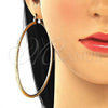 Oro Laminado Extra Large Hoop, Gold Filled Style Diamond Cutting Finish, Golden Finish, 02.213.0154.80