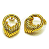 Oro Laminado Stud Earring, Gold Filled Style Hollow Design, Polished, Golden Finish, 02.282.0037