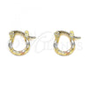 Oro Laminado Small Hoop, Gold Filled Style Diamond Cutting Finish, Tricolor, 02.96.0087.2.10