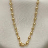 Oro Laminado Basic Necklace, Gold Filled Style Ball Design, Polished, Golden Finish, 04.213.0219.18