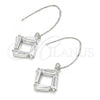 Sterling Silver Dangle Earring, with White Cubic Zirconia, Polished, Rhodium Finish, 02.366.0007