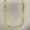 Oro Laminado Basic Necklace, Gold Filled Style Curb Design, Polished, Golden Finish, 5.222.003.20