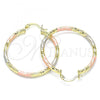 Oro Laminado Medium Hoop, Gold Filled Style Diamond Cutting Finish, Tricolor, 02.213.0255.40