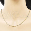 Oro Laminado Basic Necklace, Gold Filled Style Box Design, Polished, Golden Finish, 04.213.0260.18