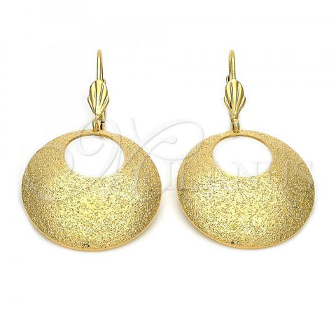 Oro Laminado Dangle Earring, Gold Filled Style Matte Finish, Golden Finish, 5.100.007