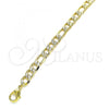 Oro Laminado Basic Anklet, Gold Filled Style Figaro Design, Polished, Golden Finish, 04.213.0140.12