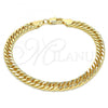 Oro Laminado Basic Bracelet, Gold Filled Style Polished, Golden Finish, 04.63.1404.08
