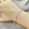 Sterling Silver Fancy Bracelet, Ball Design, with Multicolor Crystal, Polished, Silver Finish, 03.401.0023.07