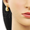 Oro Laminado Stud Earring, Gold Filled Style Teardrop Design, Polished, Golden Finish, 02.282.0024