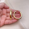 Oro Laminado Medium Hoop, Gold Filled Style Chunky Design, Polished, Golden Finish, 02.163.0312.40