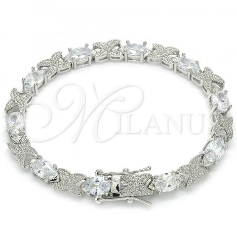 Rhodium Plated Tennis Bracelet, with White Cubic Zirconia, Polished, Rhodium Finish, 03.168.0026.1.07