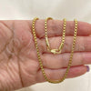 Oro Laminado Basic Necklace, Gold Filled Style Box Design, Polished, Golden Finish, 5.222.037.22