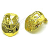 Oro Laminado Stud Earring, Gold Filled Style Chunky Design, Polished, Golden Finish, 02.341.0163