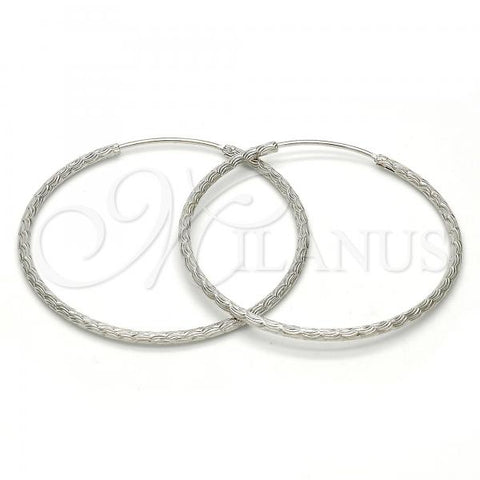 Sterling Silver Medium Hoop, Diamond Cutting Finish, Rhodium Finish, 02.285.0001.45