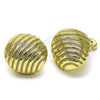 Oro Laminado Stud Earring, Gold Filled Style Chunky Design, Polished, Golden Finish, 02.213.0557