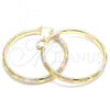 Oro Laminado Large Hoop, Gold Filled Style Polished, Tricolor, 02.170.0184.1.60