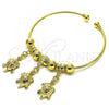 Oro Laminado Individual Bangle, Gold Filled Style Turtle Design, Polished, Golden Finish, 07.93.0011