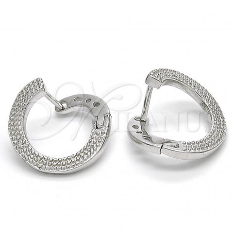 Sterling Silver Huggie Hoop, Polished, Rhodium Finish, 02.186.0137.1.15