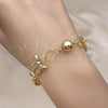 Oro Laminado Fancy Bracelet, Gold Filled Style Chunky Design, Polished, Golden Finish, 5.005.008.08