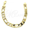 Oro Laminado Basic Bracelet, Gold Filled Style Figaro Design, Polished, Golden Finish, 03.213.0095.08