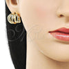 Oro Laminado Stud Earring, Gold Filled Style Polished, Golden Finish, 02.195.0364