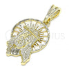 Oro Laminado Religious Pendant, Gold Filled Style Jesus Design, Polished, Golden Finish, 05.351.0169.1