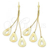 Oro Laminado Long Earring, Gold Filled Style Teardrop Design, Golden Finish, 5.083.009