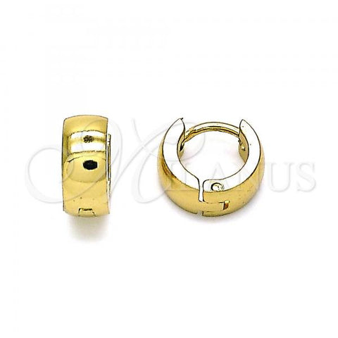 Stainless Steel Huggie Hoop, Polished, Golden Finish, 02.255.0008.1.10