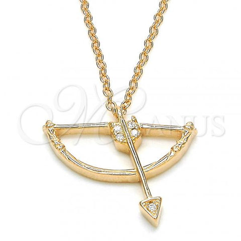 Sterling Silver Pendant Necklace, with White Cubic Zirconia, Polished, Rose Gold Finish, 04.336.0059.1.16