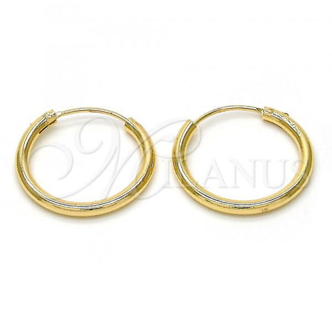 Oro Laminado Small Hoop, Gold Filled Style Polished, Golden Finish, 02.170.0156.20