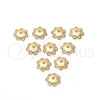 Oro Laminado Cap, Gold Filled Style Flower Design, Matte Finish, Golden Finish, 12.63.0024.1