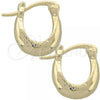 Oro Laminado Children Hoop, Gold Filled Style Diamond Cutting Finish, Golden Finish, 02.164.0016