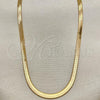 Oro Laminado Basic Necklace, Gold Filled Style Herringbone Design, Polished, Golden Finish, 04.58.0019.16