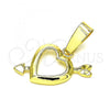 Oro Laminado Fancy Pendant, Gold Filled Style Heart Design, Polished, Golden Finish, 5.181.043