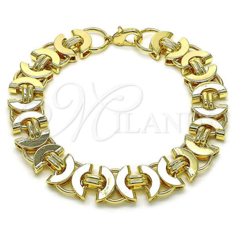 Oro Laminado Fancy Bracelet, Gold Filled Style Polished, Golden Finish, 03.331.0237.09
