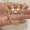 Oro Laminado Basic Necklace, Gold Filled Style Mariner Design, Polished, Golden Finish, 5.222.023.22
