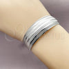 Rhodium Plated Individual Bangle, Polished, Rhodium Finish, 07.432.0004.1