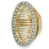Oro Laminado Elegant Ring, Gold Filled Style with White Cubic Zirconia, Polished, Golden Finish, 5.060.015.09 (Size 9)