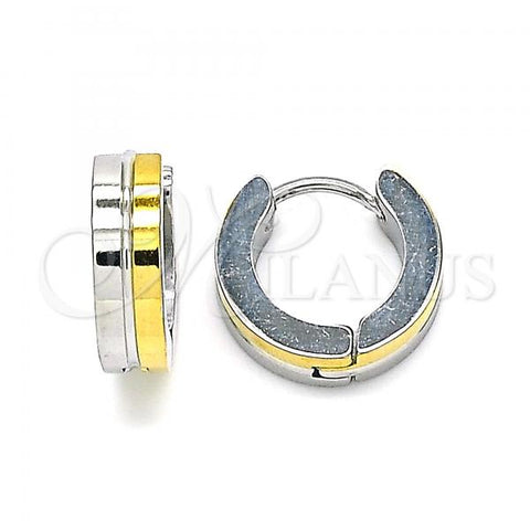 Stainless Steel Huggie Hoop, Polished, Two Tone, 02.384.0004.12